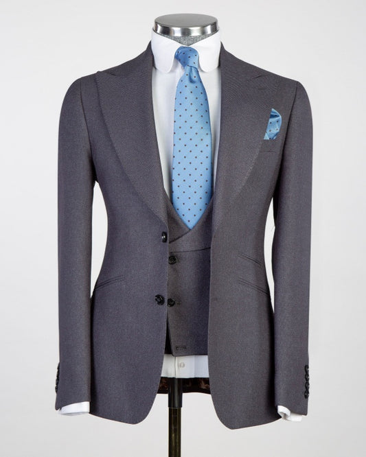 Formal Gray 3 Pieces Best Fitted Business Suits For Men
