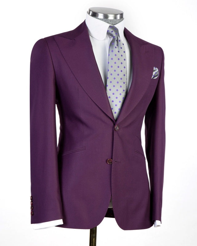 Glamorous Grape 3 Pieces Business Suits For Men