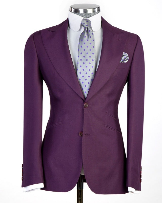 Glamorous Grape 3 Pieces Business Suits For Men