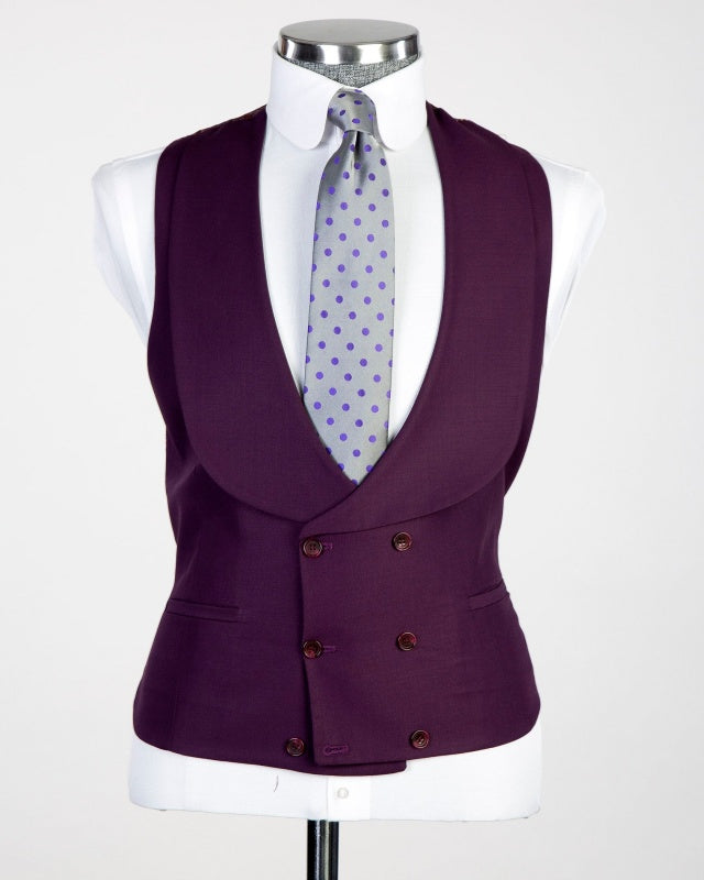 Glamorous Grape 3 Pieces Business Suits For Men