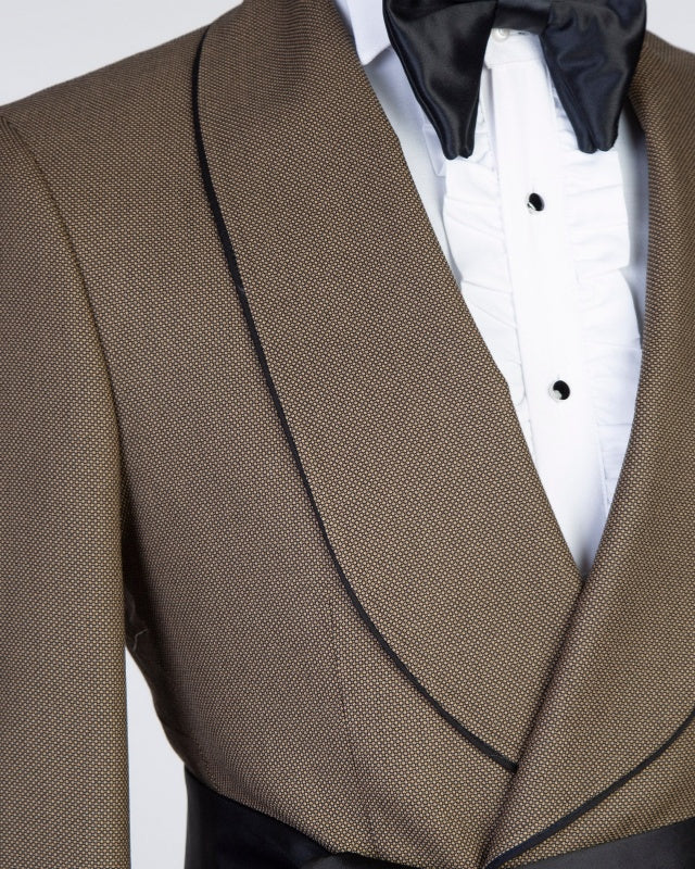 Trendy Coffee Double Breasted Shawl Lapel Prom Men Suits