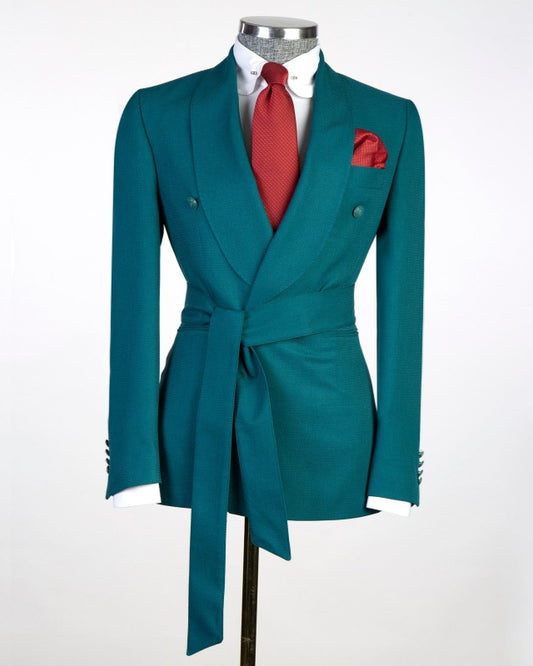 Fashion Pool Shawl Lapel Glamorous Men's Prom Suits