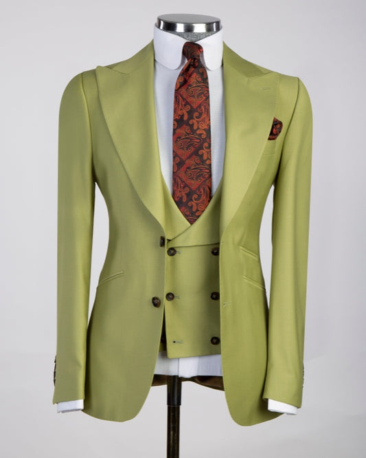 New Arrival Light Green 3 Pieces Prom Suits With Vest