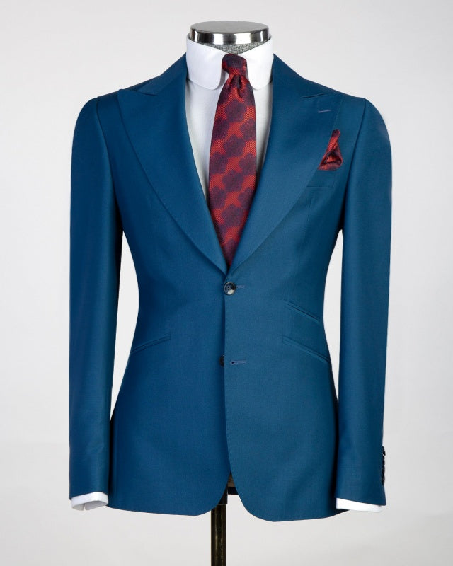 Formal Ink Blue 3 Pieces Business Suits With Waistcoat
