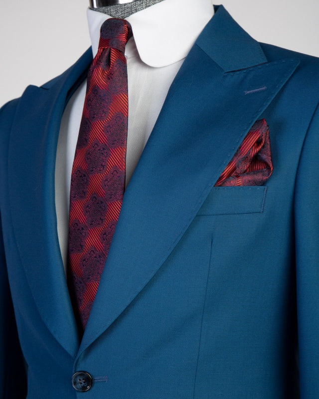 Formal Ink Blue 3 Pieces Business Suits With Waistcoat