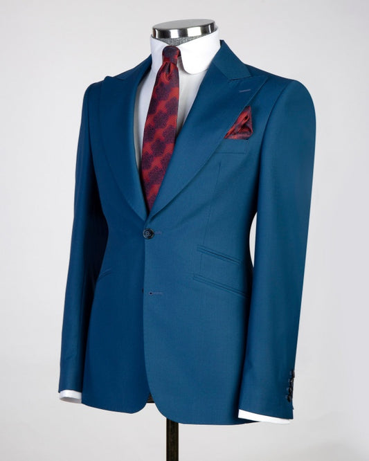 Formal Ink Blue 3 Pieces Business Suits With Waistcoat