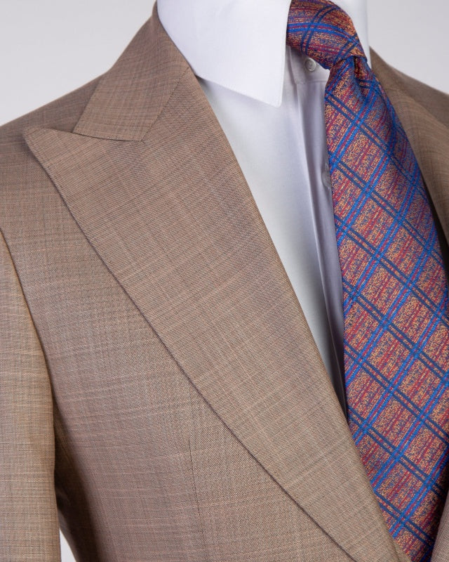 Newest Light Brown 3 Pieces Peaked Lapel Slim Fit Business Suits