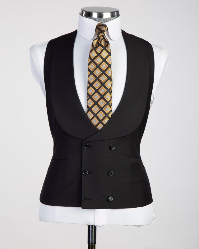 Formal Best Fitted Black 3 Pieces Men's Business Suits