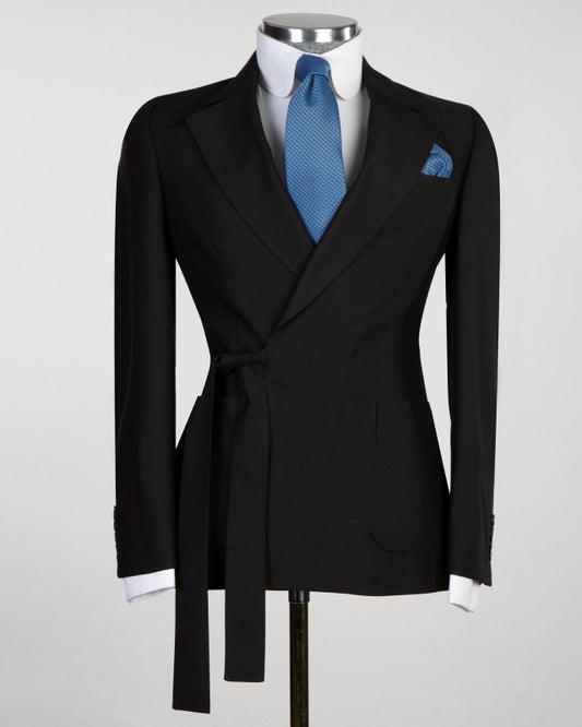 Bespoke Best Fitted Black Notch Lapel Prom Men Suits
