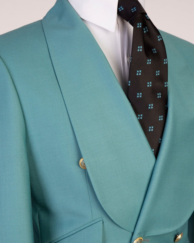 Fashion Pool Double Breasted Shawl Lapel Men's Prom Suits