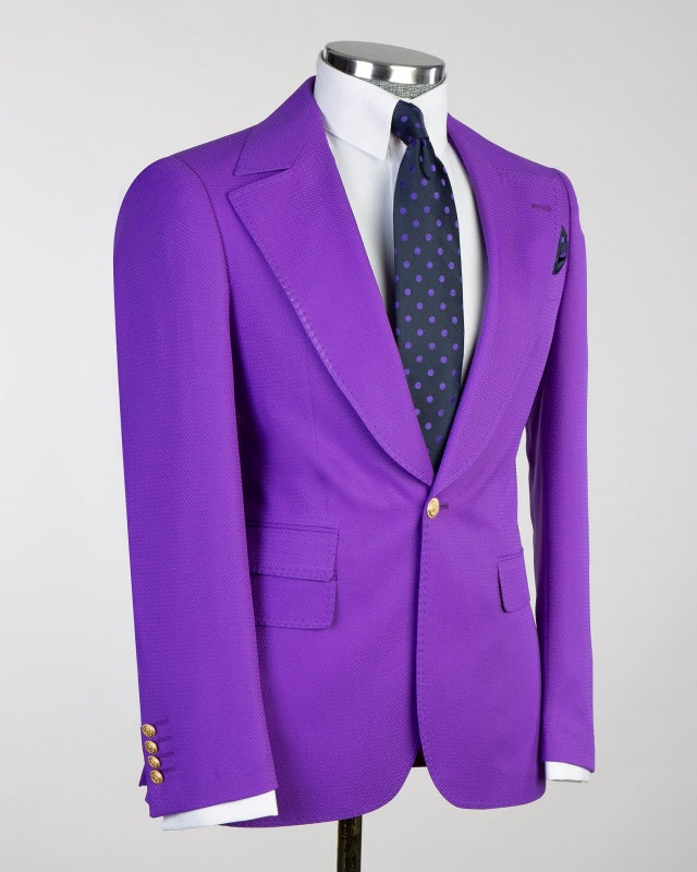 Stylish Purple 3 Pieces Notch Lapel Men's Prom Suits