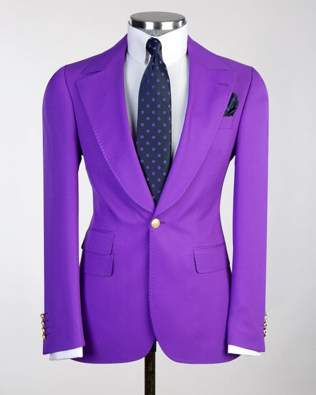 Stylish Purple 3 Pieces Notch Lapel Men's Prom Suits