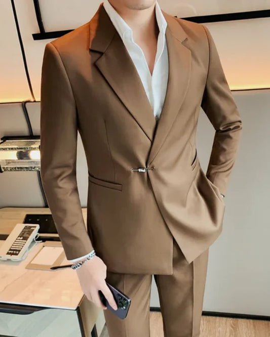 David Chic Light Brown Notched Lapel Prom Men Suits
