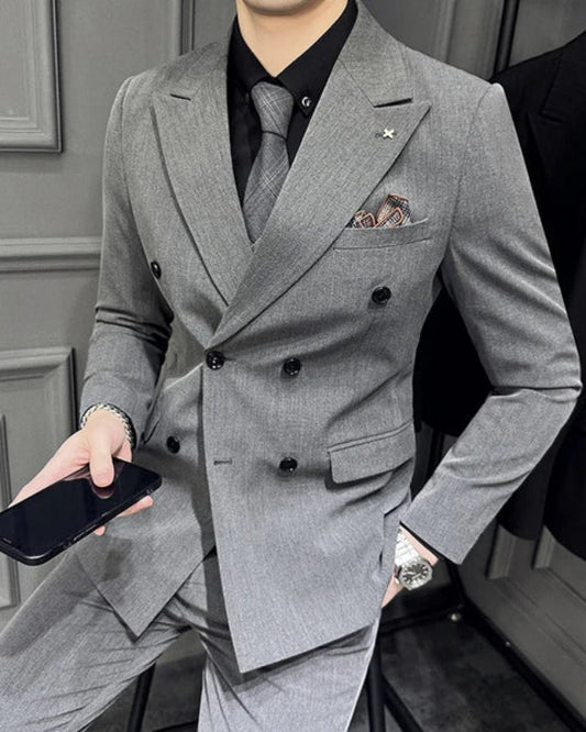 Harriet Gray Peaked Lapel Double Breasted Business Men Suits