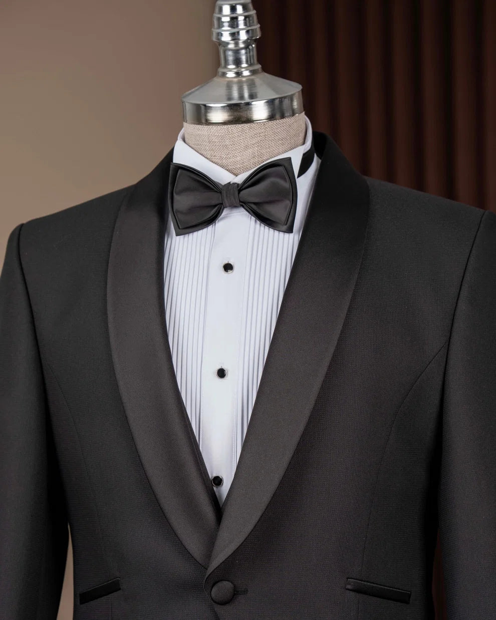 Chic Black 3-Pieces Shawl Lapel Bespoke Wedding Men Suits