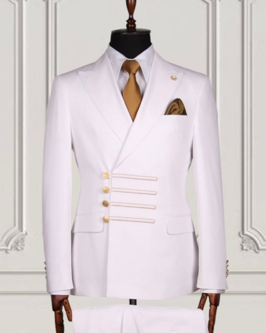 Bespoke White Fancy Business Suits For Men