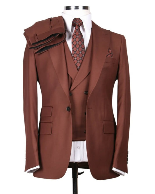 Classical Brown 3 Pieces Business Men Suits