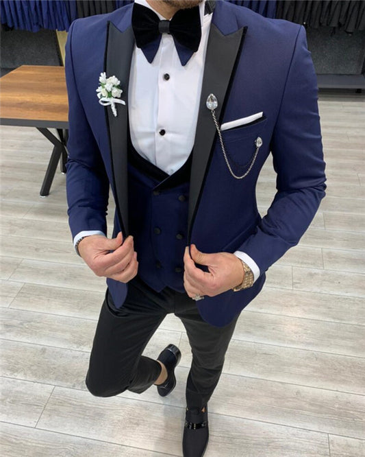 Matthew Dark Blue Three Pieces Formal Prom Men Suits