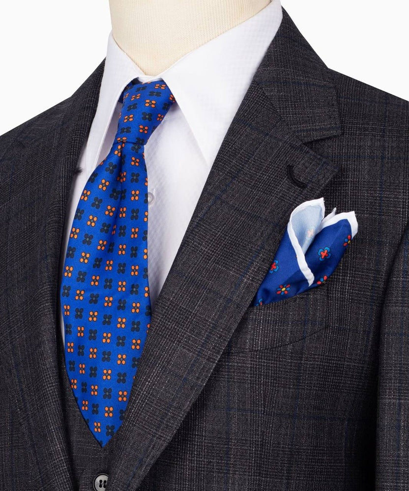 Formal Dark Gray Plaid Three Pieces Notched Lapel Business Suit