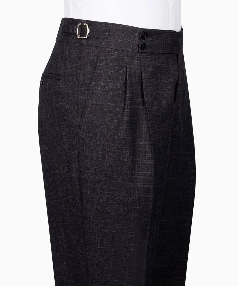 Formal Dark Gray Plaid Three Pieces Notched Lapel Business Suit