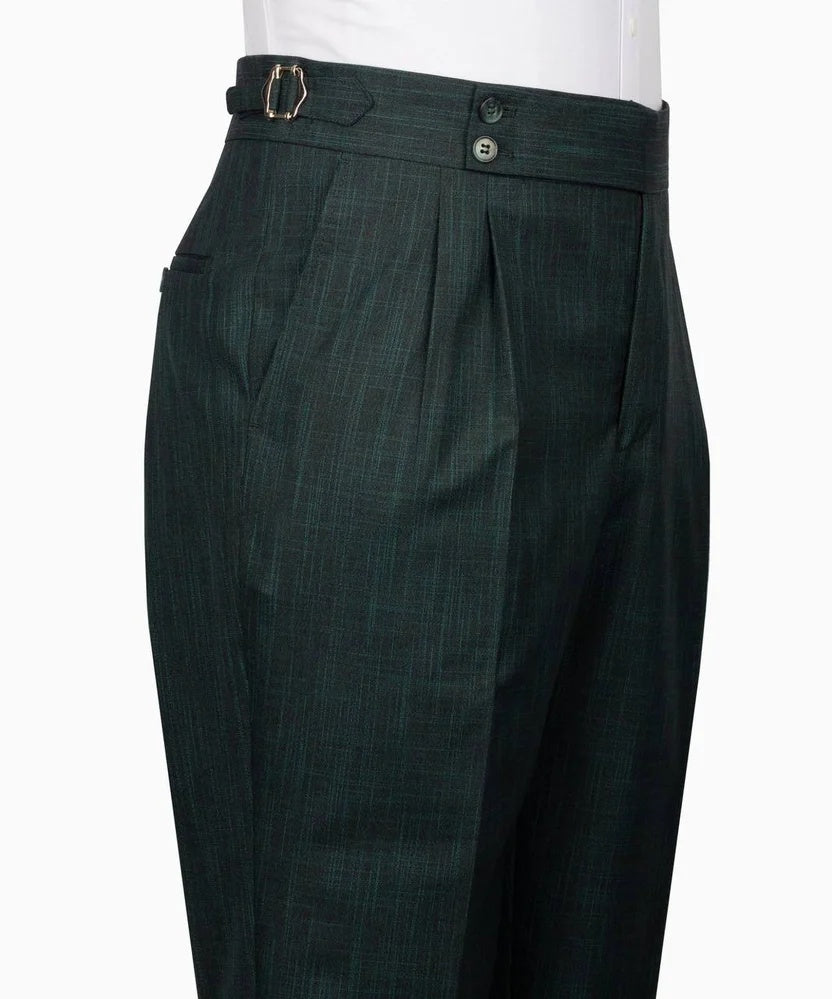 Classic Dark Green Plaid Three Pieces Business Suit For Men
