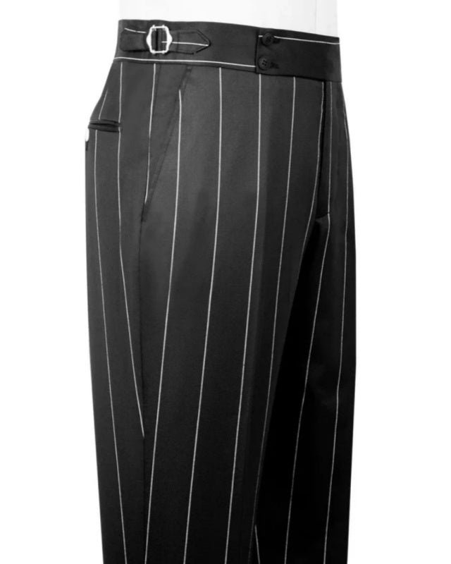 Generous Black Double Breasted Striped Business Men Suits